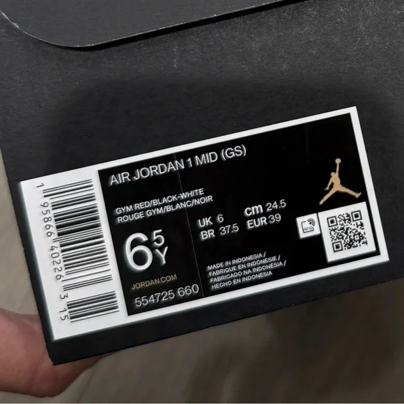 Air Jordan 1 Mid Black and Gym Red - Picture 13 of 13